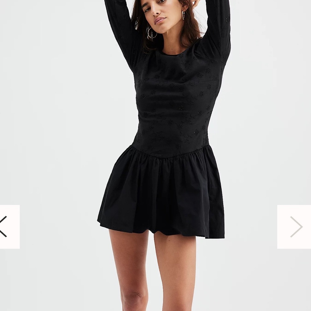 Free People Elegant Black Mini Dress - Picture 3 of 5